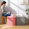 Cross-Border Cotton and Linen Folding Storage Stool: Dustproof Organizer for Shoes and Seating