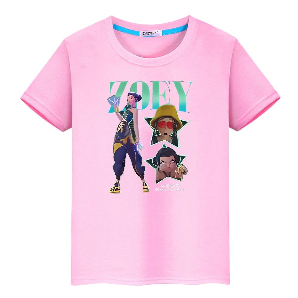 Kpop Dämonenjäger Saja Boys Druck Süße Oberteile T-Shirt für Kinder Jungen 10 Jahre Kawaii T-Shirts 100% Baumwolle Anime Kurz Y2k Mädchen Kleidung