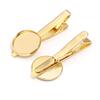 A Pair  Tie Clip Setting Blank Tray Bezel Bases 16mm 18mm 20mm Fit Round Cabochons Cameo Base Silver Color DIY Making Findings