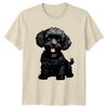 Black Poodle Dog Animals Mens T-Shirt Womens Tee Graphic Unisex Apparel