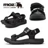 Mozu Sports Sandals with Strap Soft and Cushioned EVA Size 0800A Men's Ultra-Lightweight 3-Point Adjustment, Lining, Top, (Black, LL)