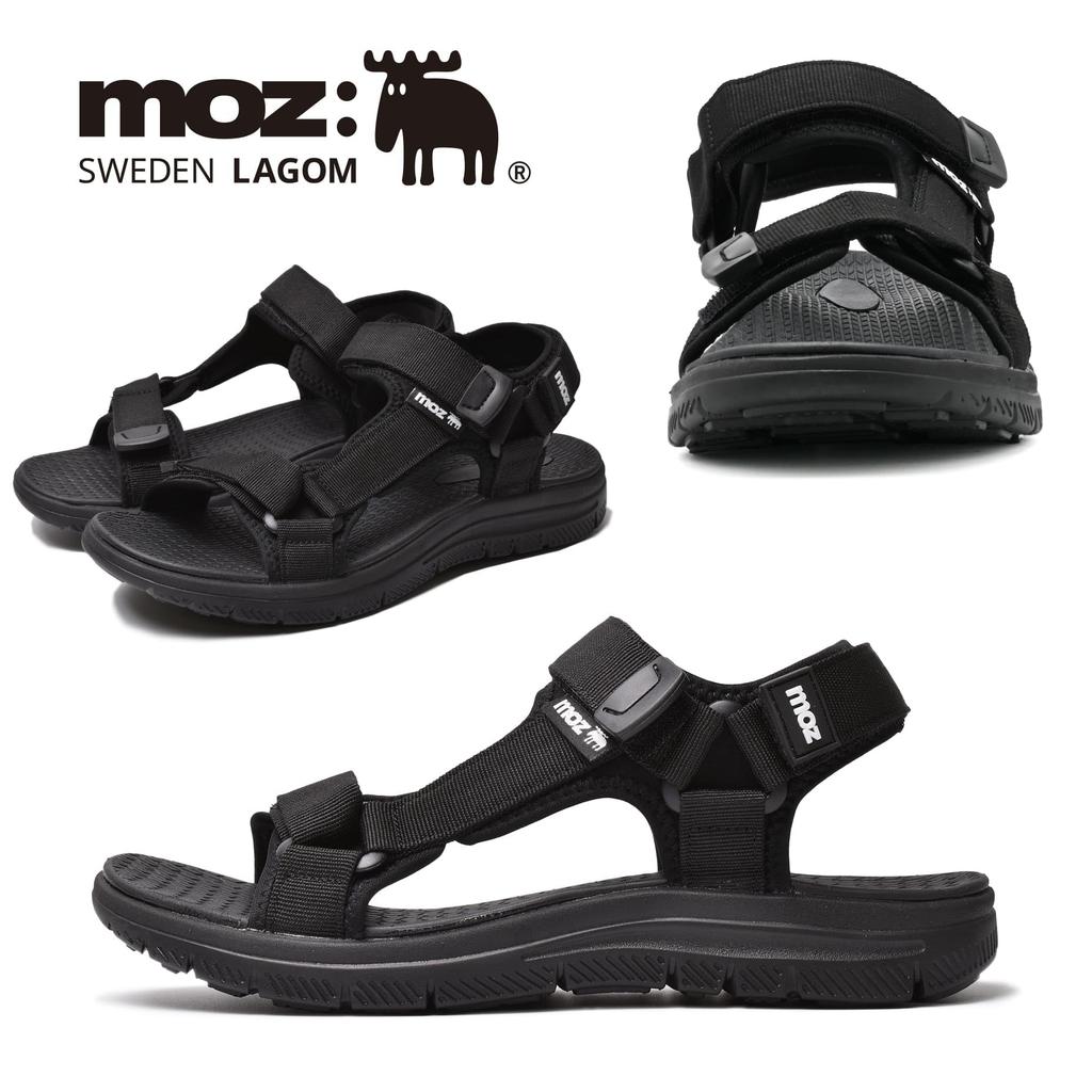 Mozu Sports Sandals with Strap Soft and Cushioned EVA Size 0800A Men's Ultra-Lightweight 3-Point Adjustment, Lining, Top, (Black, LL)