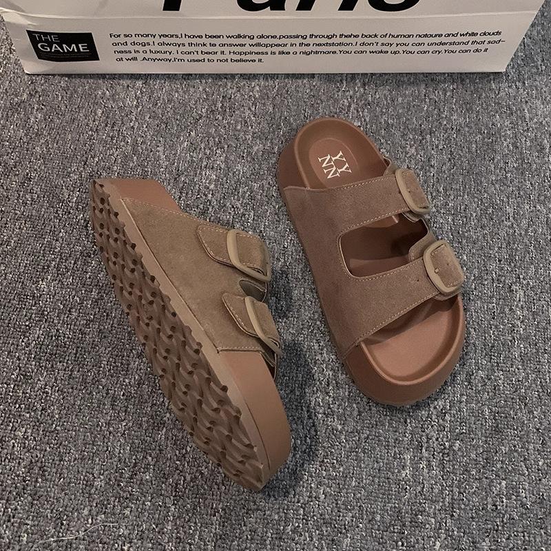 

Platform shoes women s new women s cool slippers summer wear soft bottom beach round head sandals non-slip wear 40