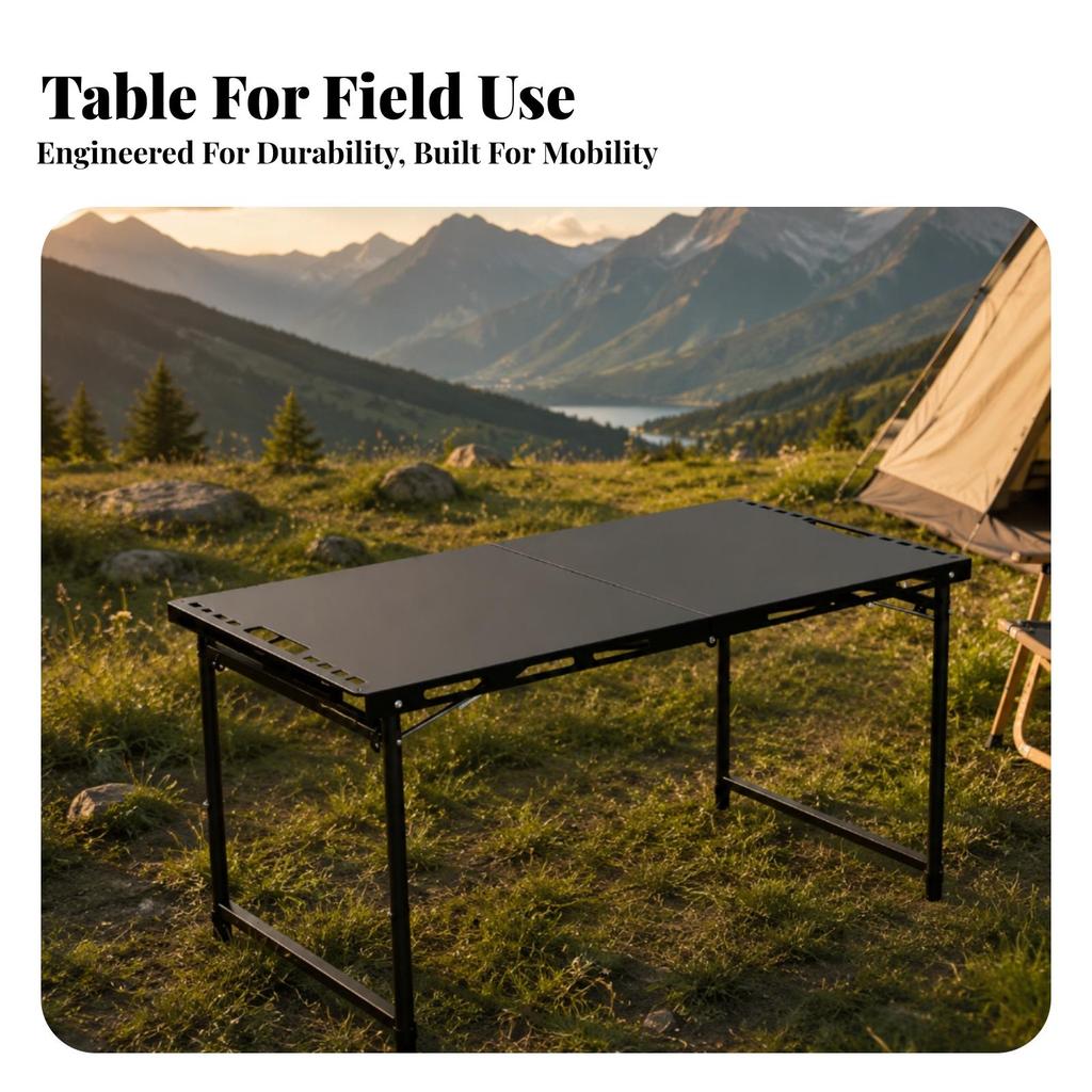 Folding Outdoor Table Sturdy for Picnics, Tailgating