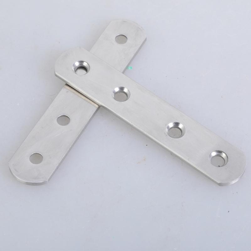 20pcs Flat Straight Brace Brackets Sturdy Stainless Steel Mending Plates Home Accessory for Wood Furniture Daily Use