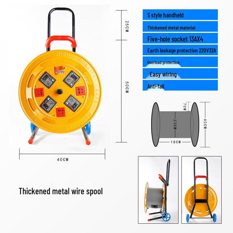 Portable Movable Cable Reel Winder and Roller Spool