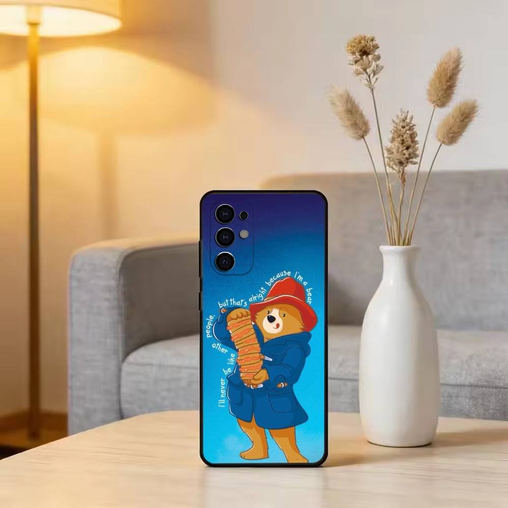 C-Cute P-Paddington Bear Phone Case For Samsung S25,S24,S21,S22,S23,S30,Ultra,S20,Plus,Fe,Soft Silicone Black Cover