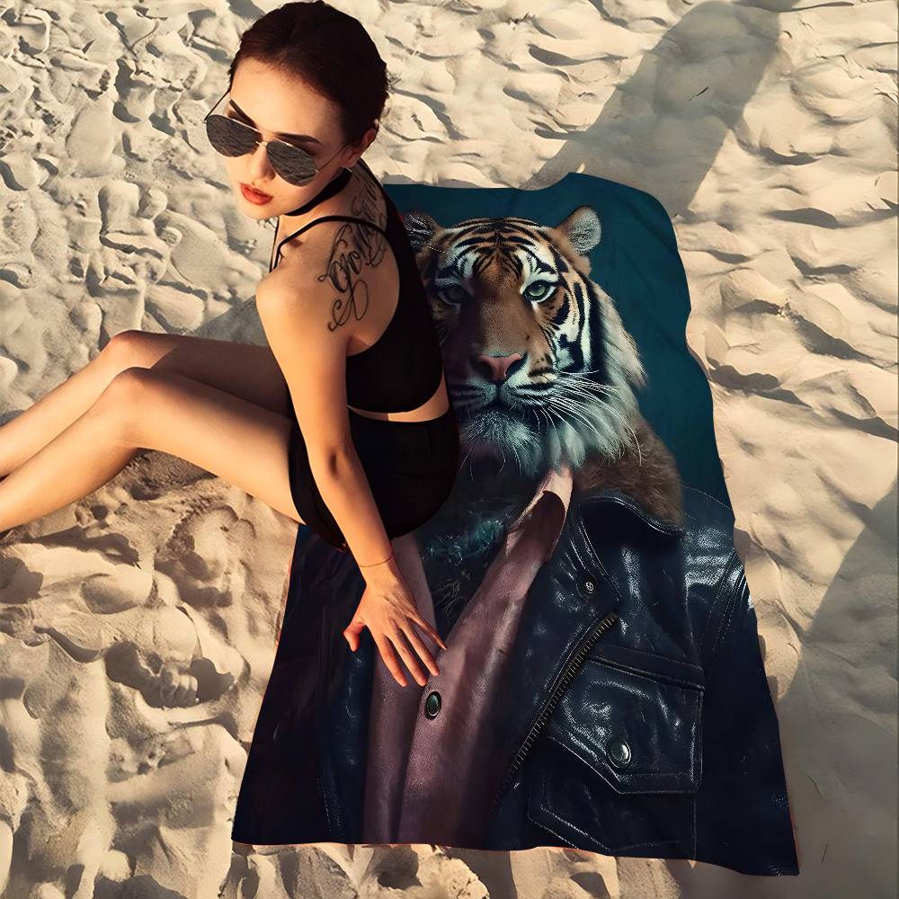 Fashion Animal Tyrannosaurus Fashion Funny Beach Towel Colorful Bath Towels for Girl Microfiber Quick Dry Sand Free