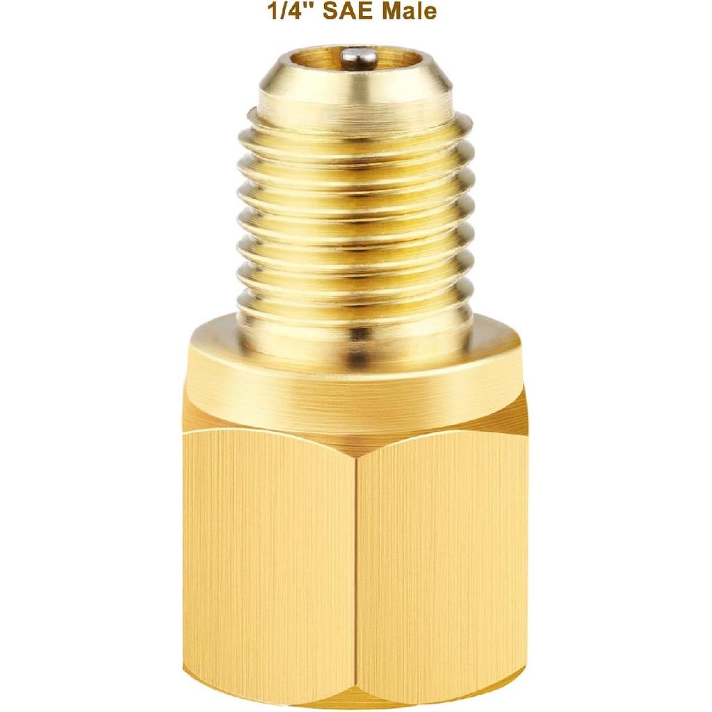 Vacuum Pump Adapter, Refrigerant Tank to Fitting Adapter, 1/2’’ Female to 1