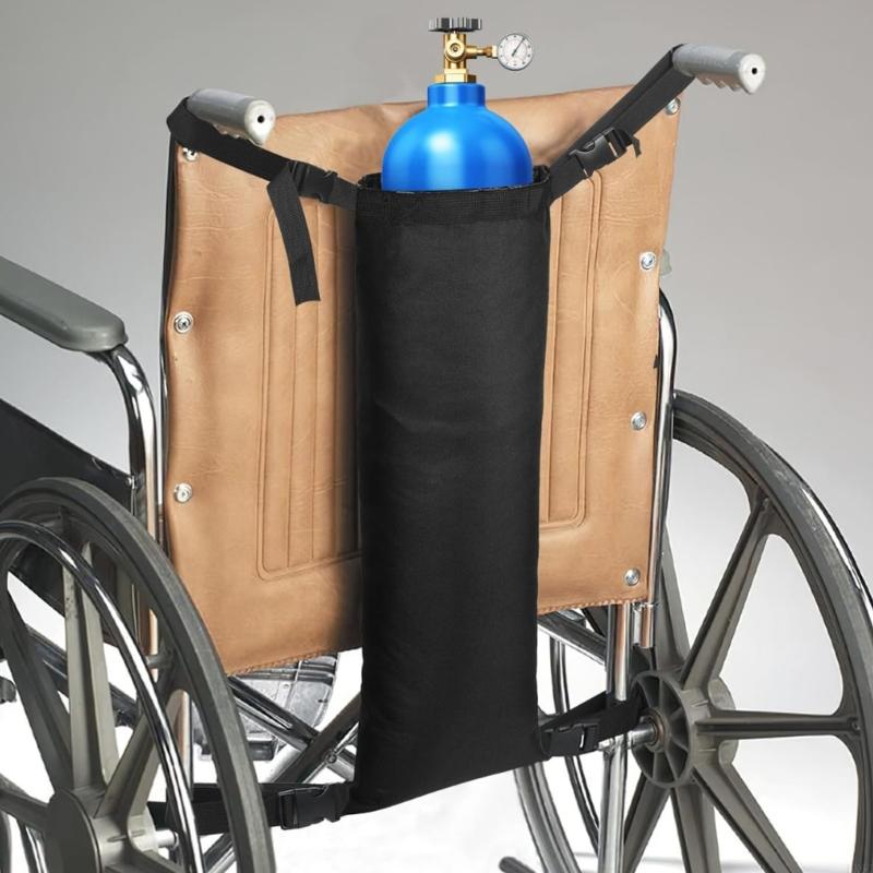 Universals Wheelchair Oxygen Cylinder Holder Bag With Quick Releases Buckles Waterproof Fabric For Safe Transport HX6C