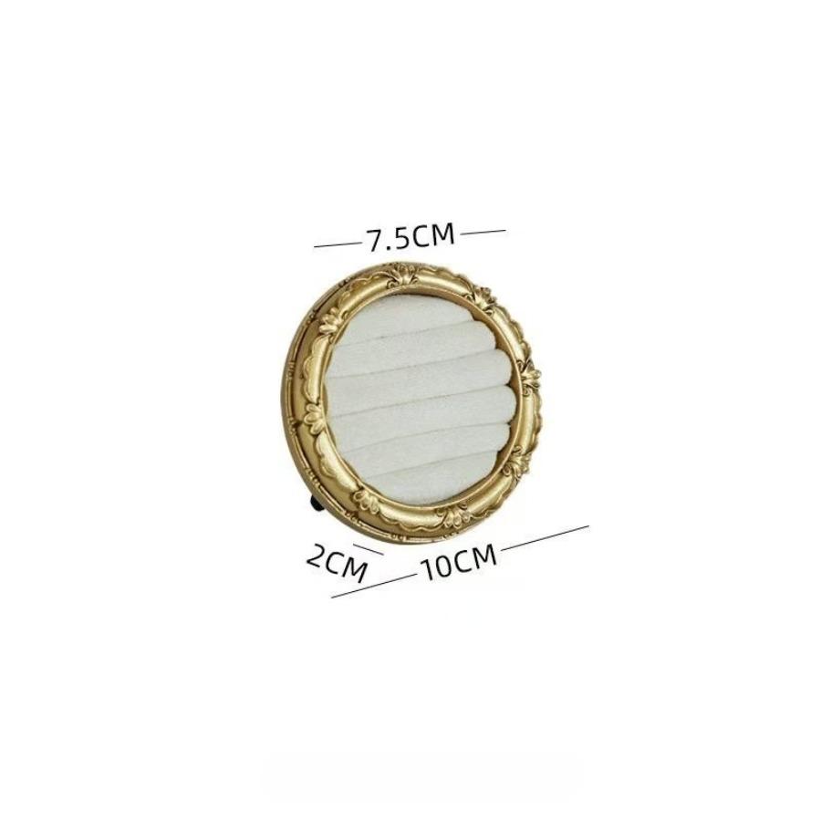 1PC Gold Frame Velvet Jewelry Display Tray Ring Earring Holder Wedding Gift Home Storage Elegant Anti-scratch Velvet Lining