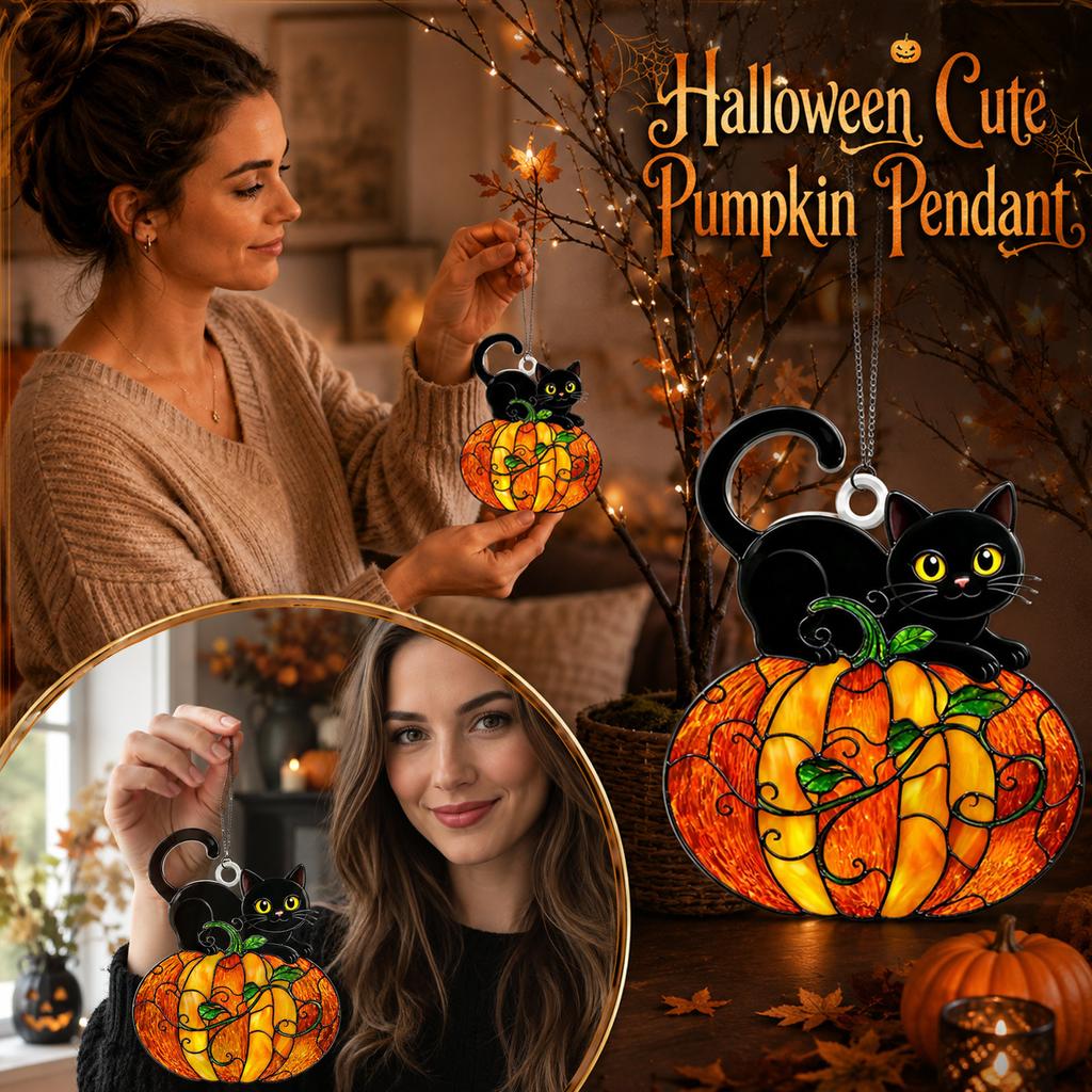 Halloween Pumpkin Acrylic Ornament 2D Faux Glass Tabletop Decor for Holiday Party