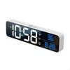 62KD LED Music Alarm Clock Voice Controlling Touch Snoozes USB Rechargeable Table Clock 2 Alarms Temperature Digital Clock