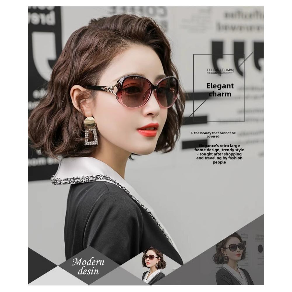 New Sunscreen Glasses Women's Sunglasses Round Face Sunglasses Sunglasses Women's UV Protection Large Frame Square Face Frame