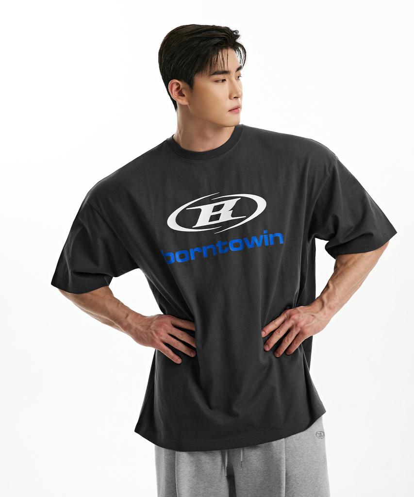 BORN TO WIN Symbol B Logo T-Shirts [Charcoal]
