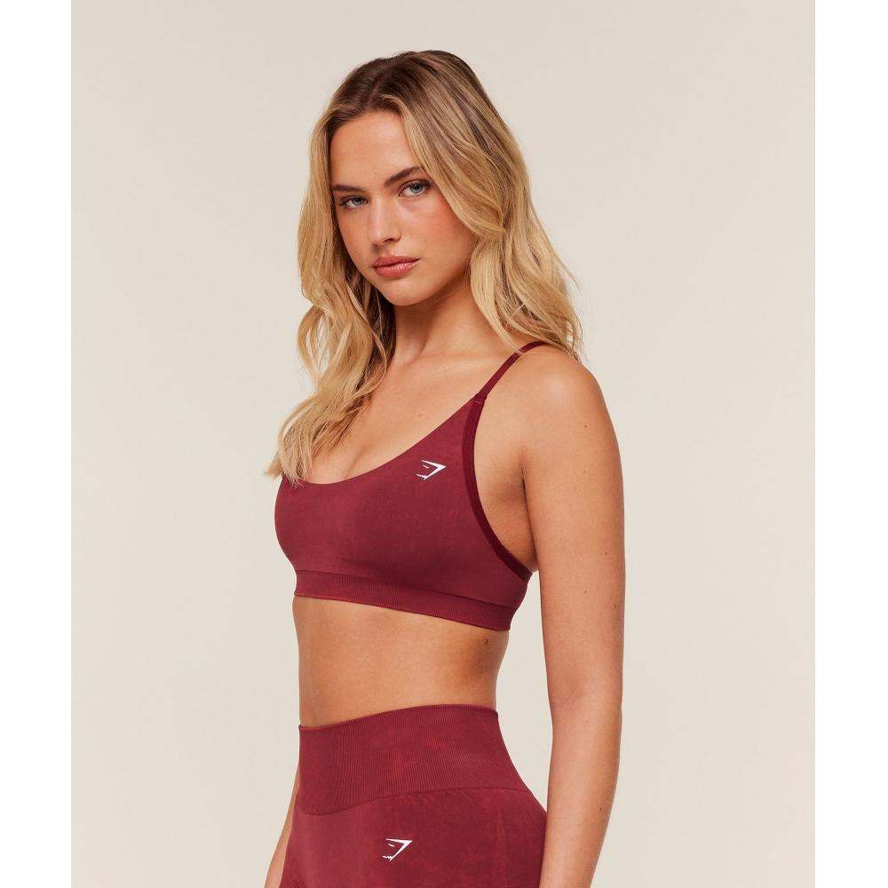 Gymshark Everyday Seamless Washed Sports Bra Red Wash B6b8y Rccj