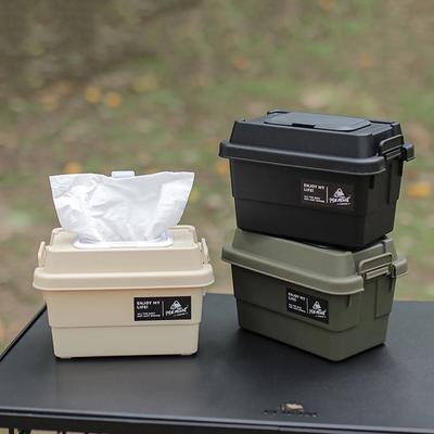 1.1L Outdoor Camping Storage Box Travel BBQ Utensils Organizer Seasoning Bottle Storage Box Portable Desktop Tissue Container