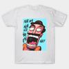Asian Size Men Black Print T-shirt A Colorful Haha No-Cut Print Cotton Tshirt