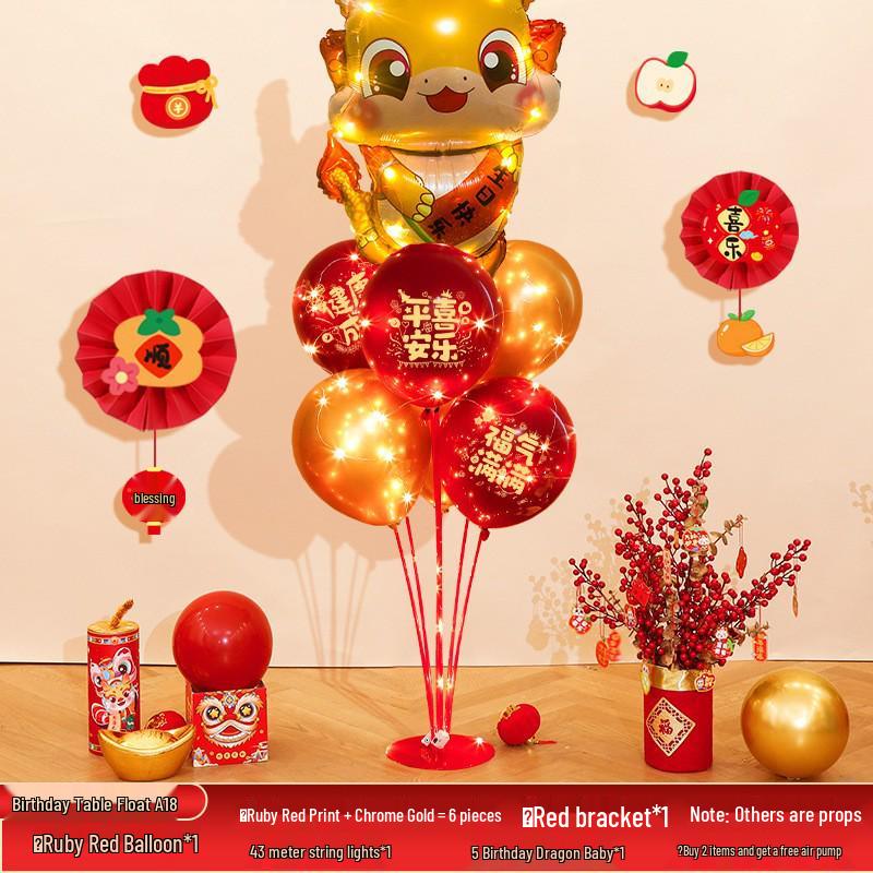 Red Party Birthday Balloon Decorations for Children's Milestones: Full Month, 100 Days, First Birthday