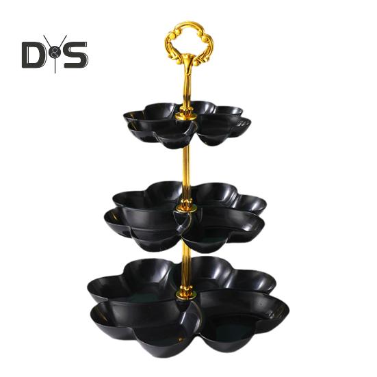 

Фруктовая корзина-подставка для кухонной столешницы, 3-х уровневая, экономящая место подставка для фруктов, поднос для еды, органайзер для фруктов, закусок и десертов чёрный