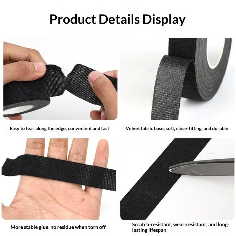 Car Wiring Harness Tape Wear Proof Flame Retardant 10M/15M/25M for Auto Cable Loom Insulation Wrapping Engine Wiring Protection
