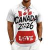 Men’s World Football Series Casual Printed Polo Shirt Button Down Short Sleeve Top with Graphic Lettering Design 2026