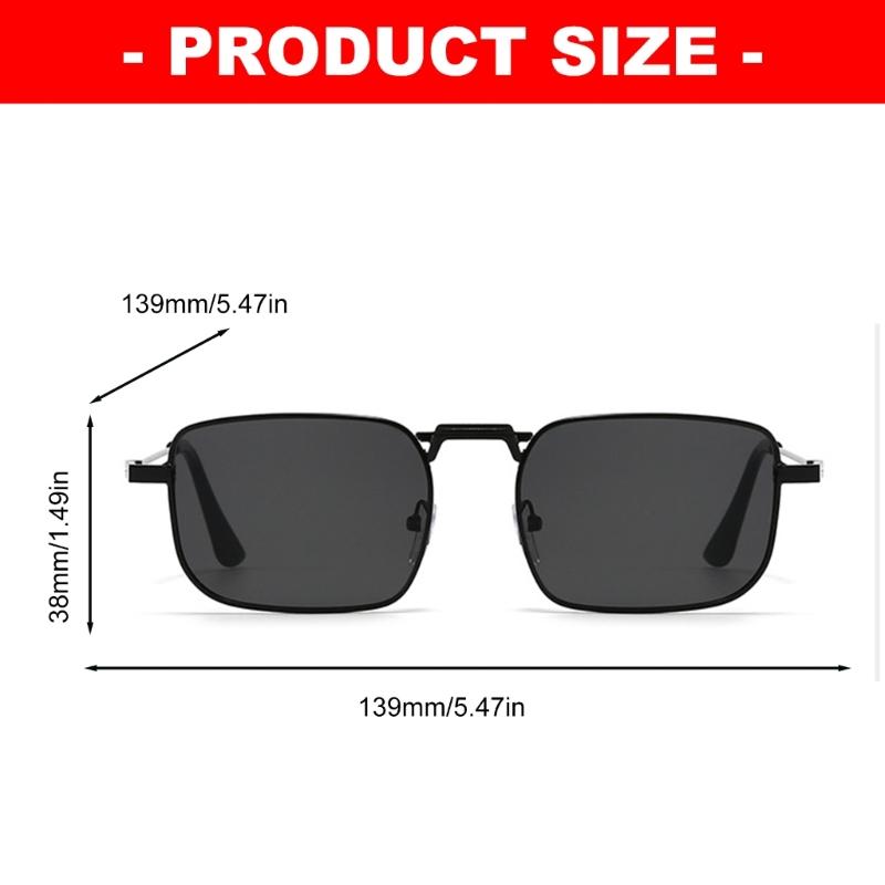Retro Steamspunk Square Sunglasses Metal Frame Unisex Comfortable Daily Wear Sun Glasses Suitable for Driving Travel