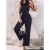 European and American Temperament Women Clothes Stripe Vest + Pants Fashion Set Heart + Pants Set