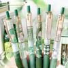 6 Pcs fresh style neutral pens, 0.5mm fine tip, black ink - ballpoint pens for students and offices