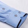 Men's Diamond Buttons & Contrast Collar Dress Shirt with Chest Pocket Long Sleeve Stretch Smooth Wrinkle-Free Easy Care Shirts