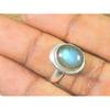 Oval Labradorite Ring US-6.5 Solid 925 Sterling Silver Chunky Gemstone Ring MK-26