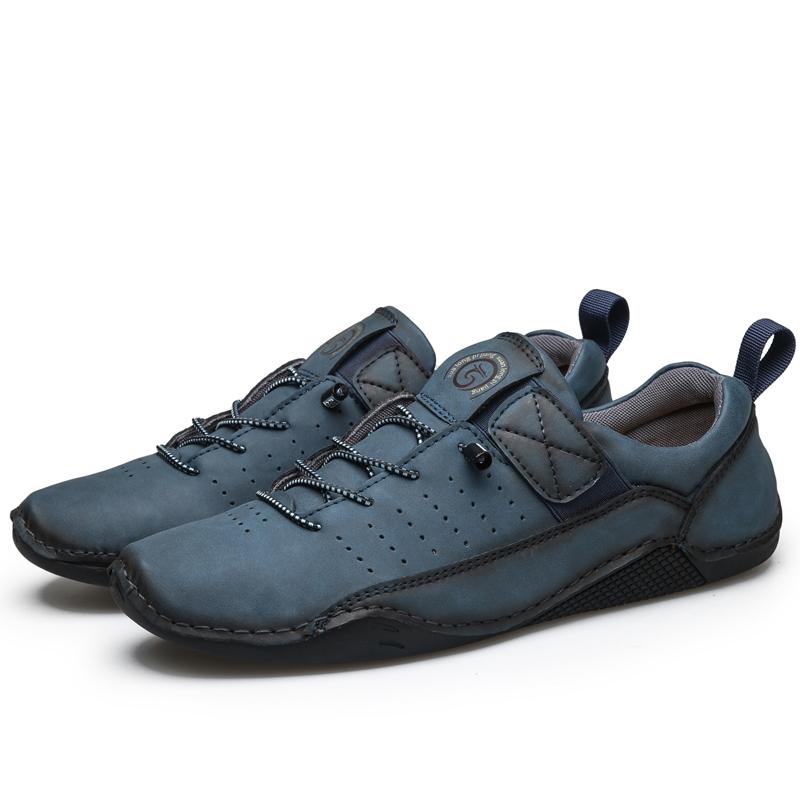 Fashion Genuine Leather Men Casual Shoes Breathable Sneakers Fashion British Style Loafers Men Luxury Designer Hiking Shoes Zapatos Homb