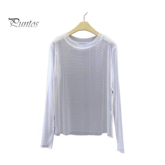 

Женские топы с защитой от ультрафиолета, с круглым вырезом, длинным рукавом, свободный крой, быстросохнущая пляжная одежда, прозрачная тонкая блузка белый