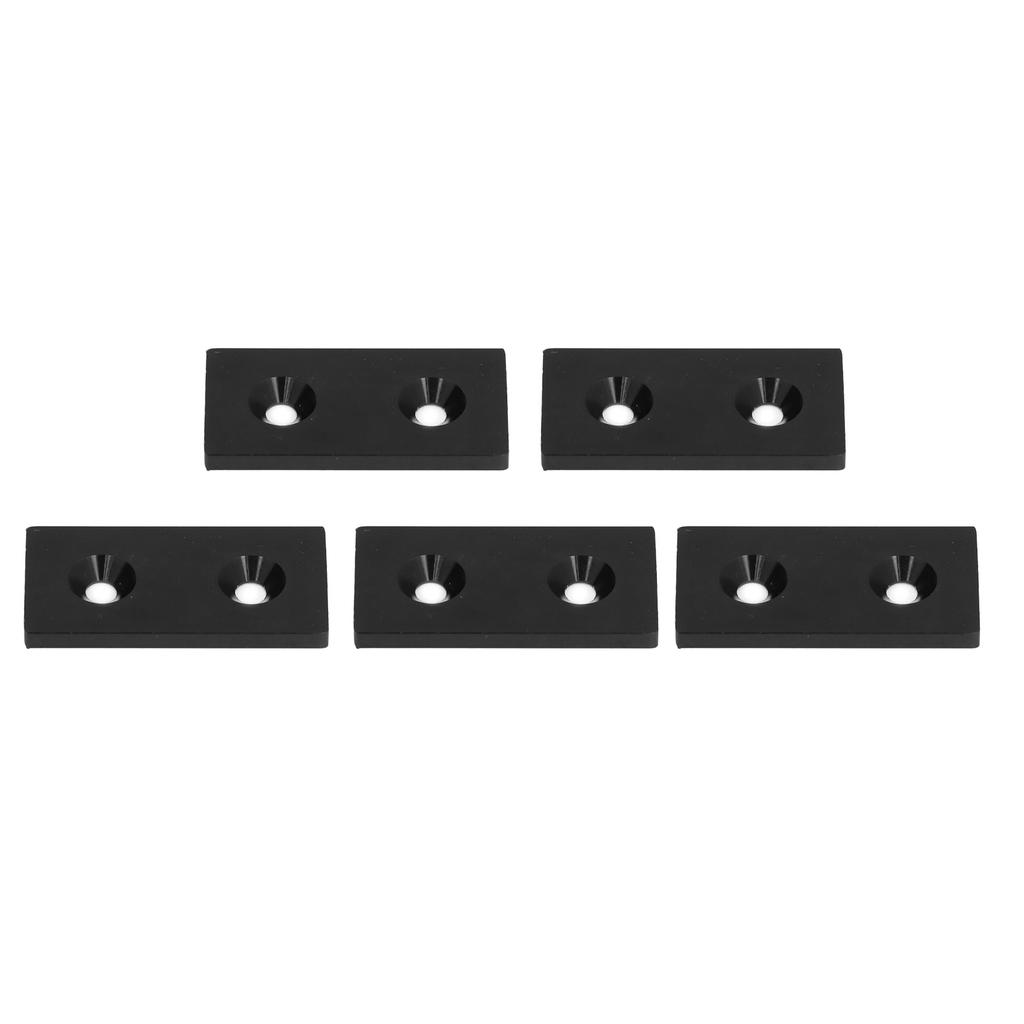 5Pcs Aluminum Profile End Cap Alloy Metal Cover Plate Linear Moving Parts 4080 Double HolesBlack