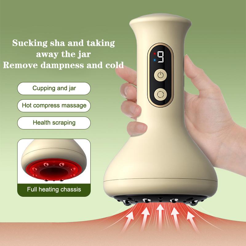 USB Rechargeable Abdominal Massager For Hot Compress And Adjustable Guasha Cupping Intensity Arm And Leg Massage Handheld