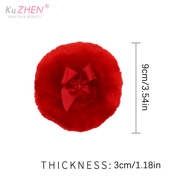 1/4 Stück Plüsch Make-up-Puff Professionell Schleife Rund Kosmetisch Weich Flauschig Puderquaste Niedliche Schleife Schwamm Foundation Make-upBeauty