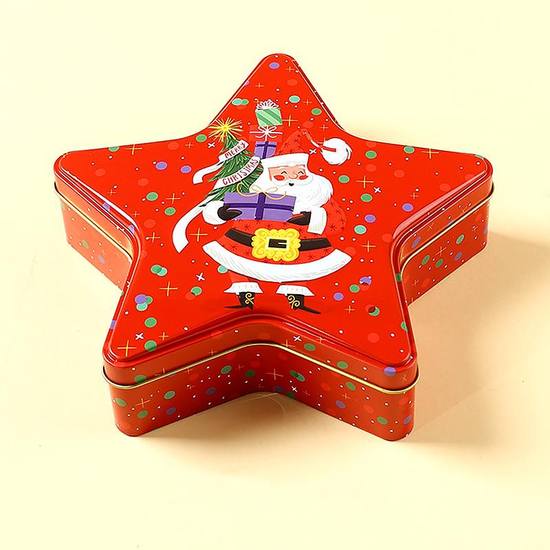 

1 шт. Рождественская пятиконечная звезда жесть конфеты рождественский узор многоцелевой