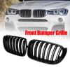 Czarny Błyszczący Przedni Zderzak Nerki Grill Pasuje do BMW X3 X4 F25 F26 2014-2017