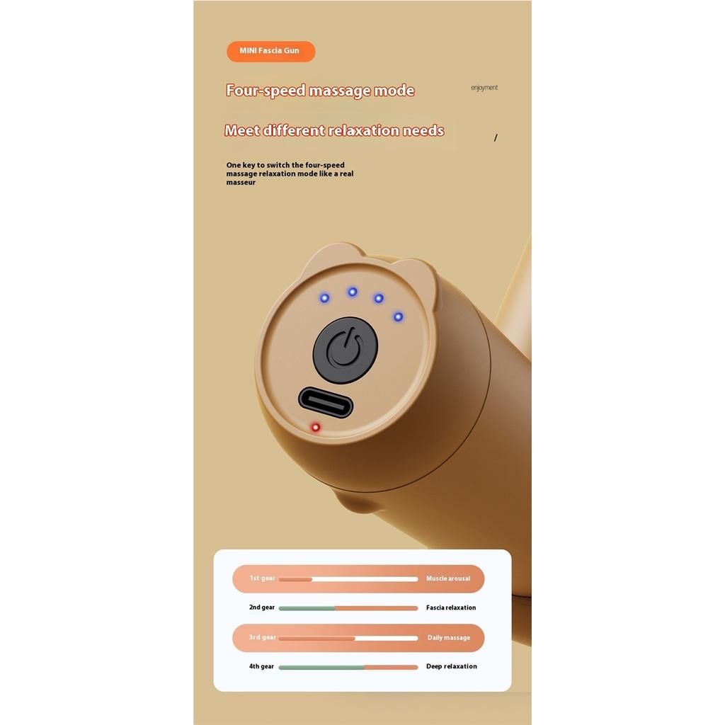 Mini fascia massage gun, impact-type back massager, electric vibrator, portable fitness mini body massager (suitable for women).