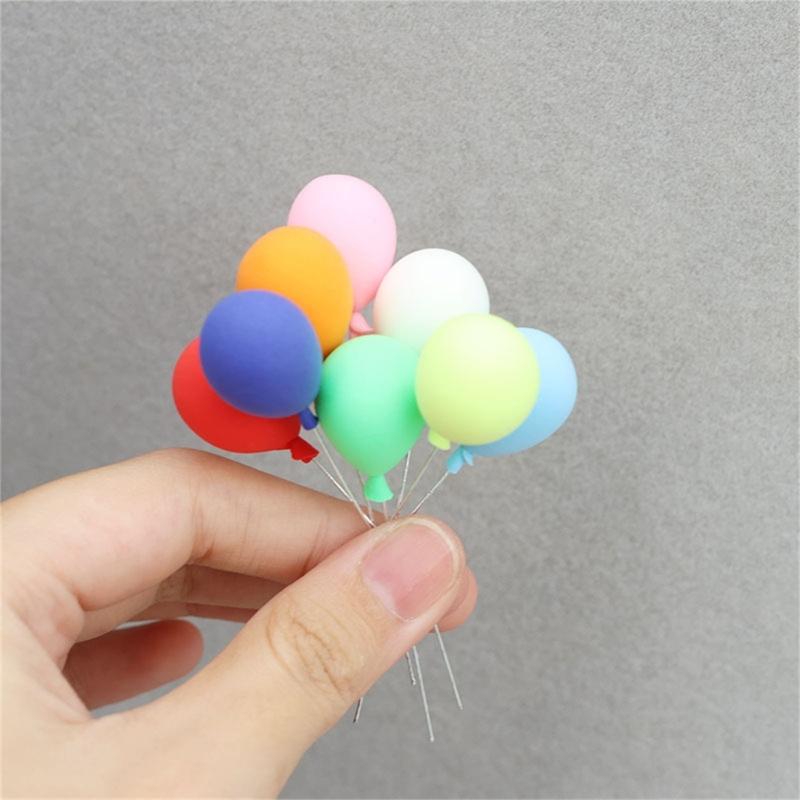 Pack of 8 Colorful Small Resin Balloon Portable Accessory for Dollhouses Garden Creative Landscape Accent Daily Use