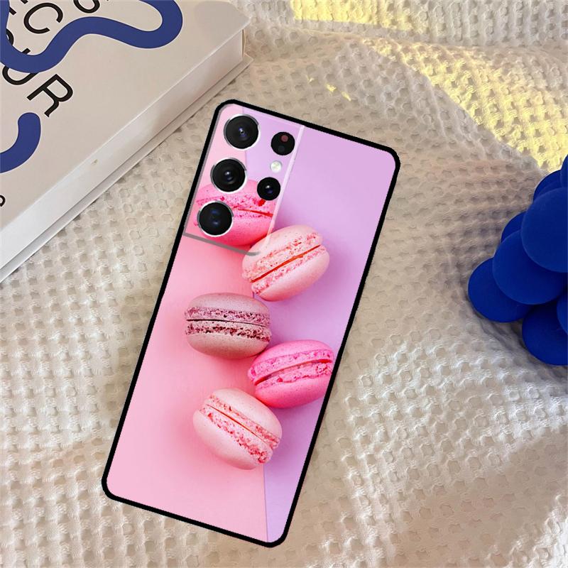 Macarons Cake Dessert Cute Phone Case For Samsung Galaxy S25 Ultra S9 S10 S20 S22 S21 S23 FE S24 Plus Portector Cover