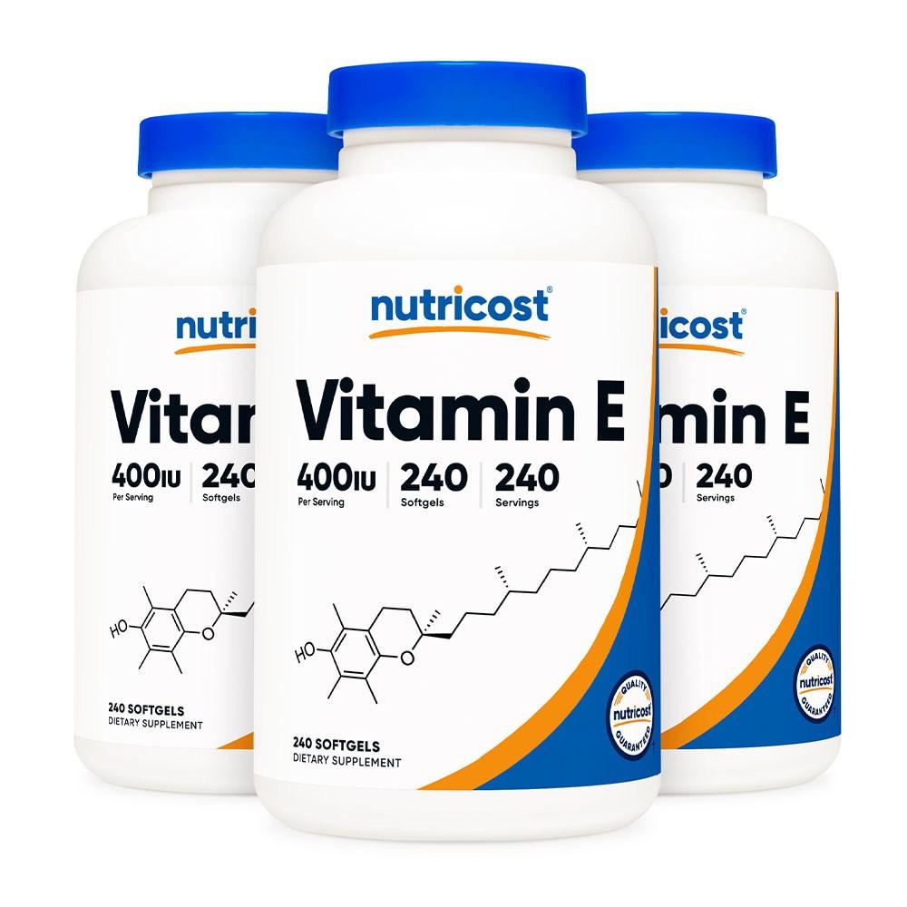 Nutricost Vitamin E 400IU 240 Softgels 240 Tablets 3 Pcs