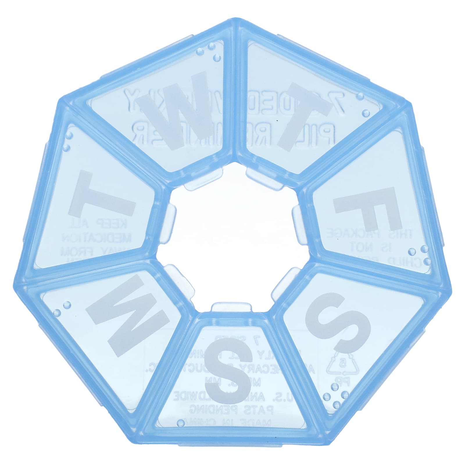 

Еженедельный органайзер для таблеток с 7 отделениями, 1 штука