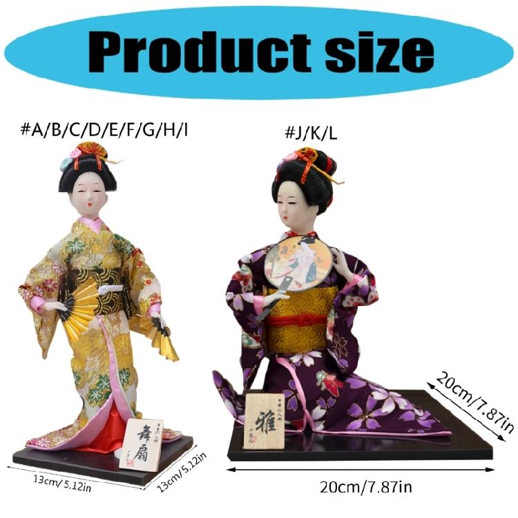 Beautifully 12Inch Kimono Toy Figurines Optional Cloth Statue for Japanese Culture Enthusiasts and Collectors