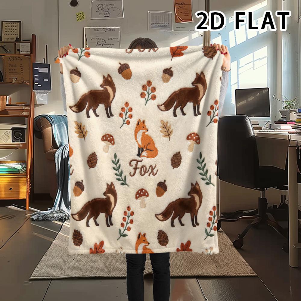 1Pc 2D FLAT Autumn Forest Print Flannel Blanket,High quality Comfortable for All Seasons,Home Decor,Warmth and Comfort,Perfect for Christmas Gifts