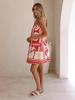 2025 Summer Seaside Vacation Linen Printed Camisole Dress