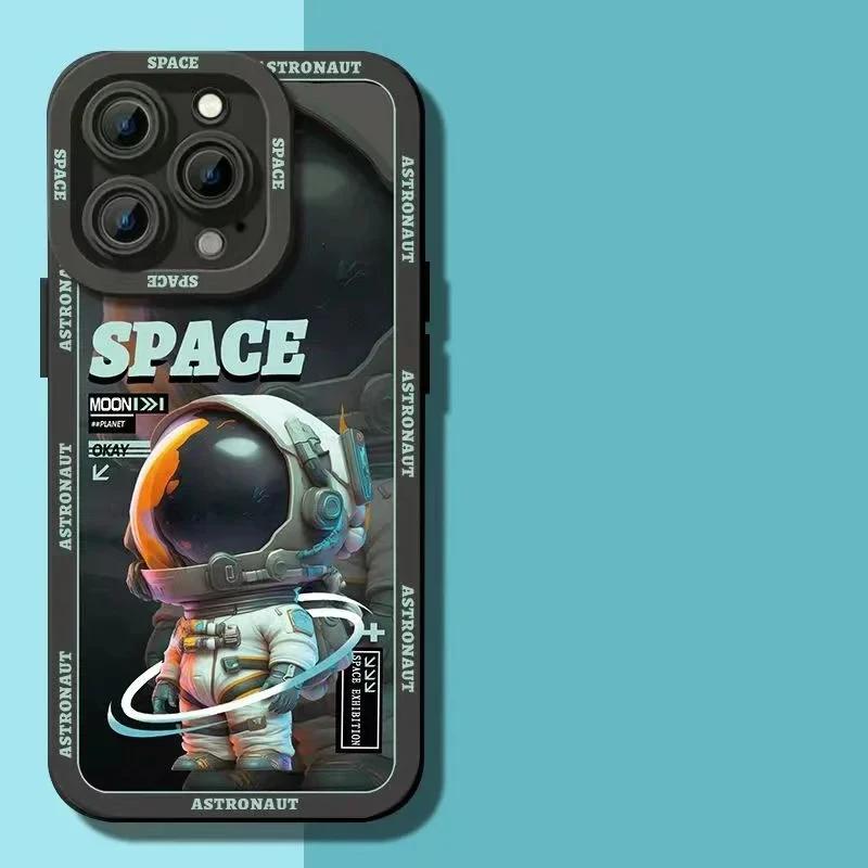 

Cartoon Astronaut Hand Phone Case For iPhone 15 Pro Max 11 12 13 14 Pro Max Mini XS Max XR X 8 7 Plus Liquid Silicone Cover iPhone12 Mini