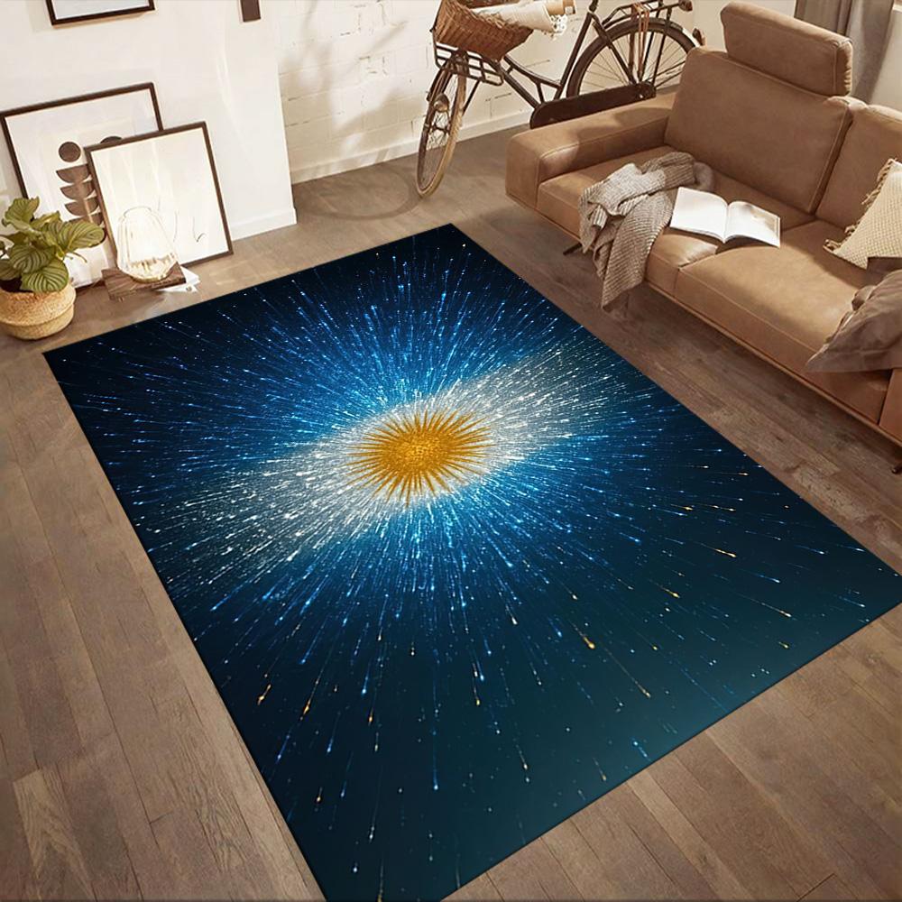 Argentina Sparkle Flag Square Rugs Are a Great Choice for Living Rooms, Bedrooms, Home Décor, and As Gifts.