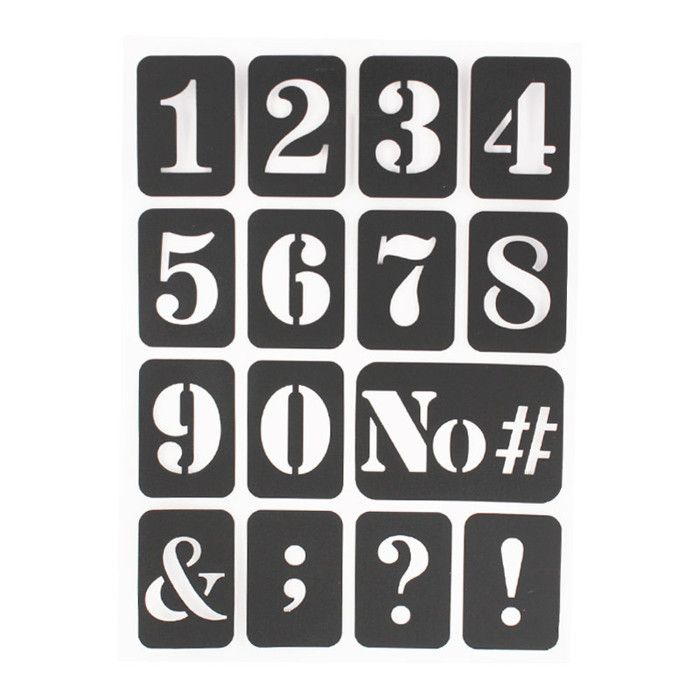 Pochoirs - Chiffres - Symboles - Adhésifs - Pour peinture - CTOP