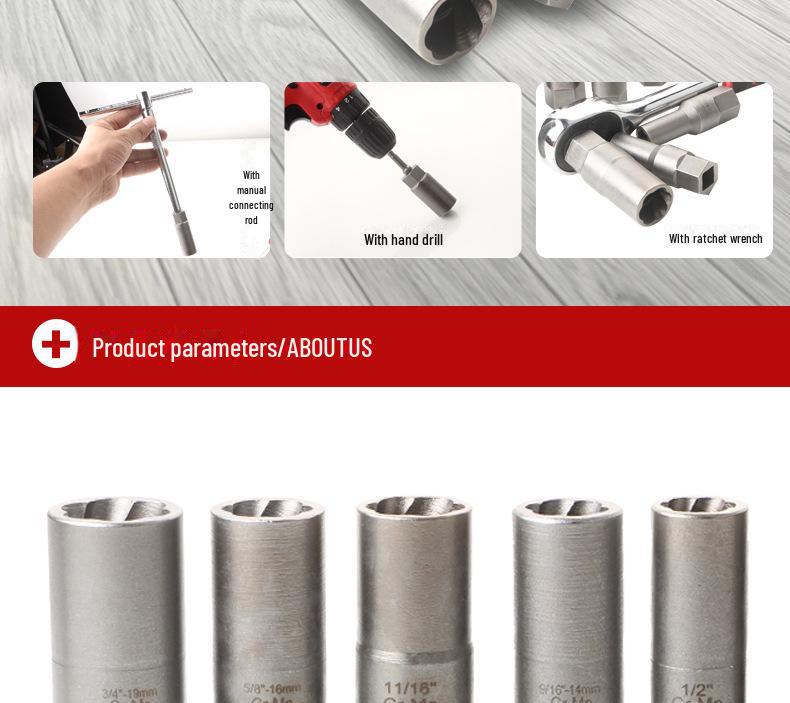 11-Piece Broken Screw & Nut Extractor Set with Wire Extractors